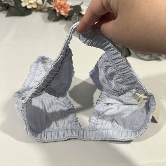 NWT Free People‎ [ Medium ] Wait & See Stripe Ribbed Bralette Palest Blue - Picture 11 of 14